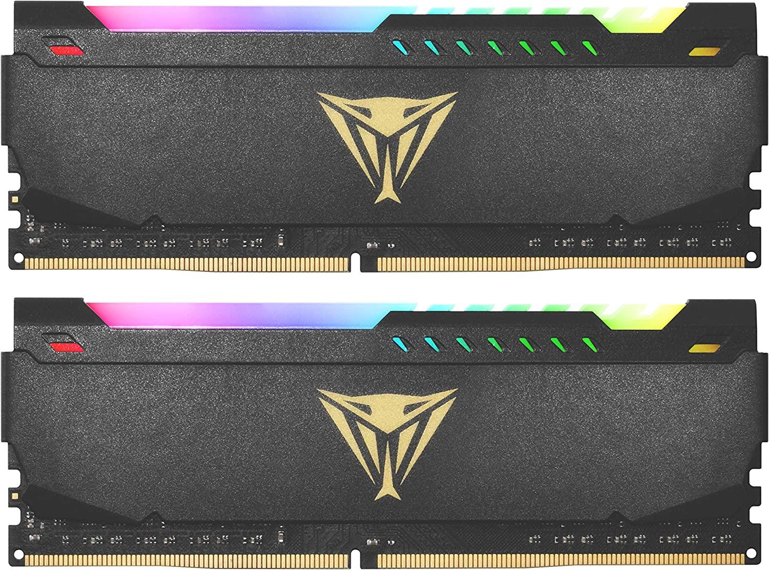 PATRIOT Viper Steel RGB DDR4 32GB 2x16GB 3200MHz su Juodas Heathshield Dual Kit