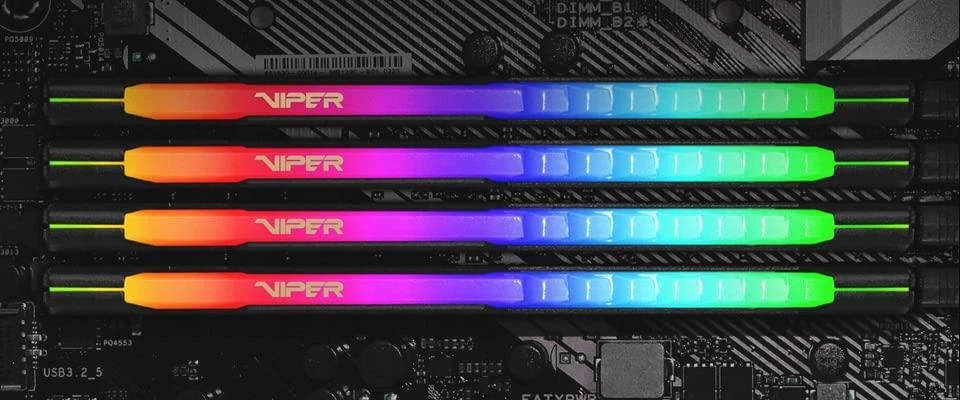 Operatyvioji atmintis RAM PATRIOT Viper Steel RGB DDR4 32GB 2x16GB 3600MHz w/ Juodas heatshield Dual Kit