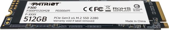 Kietasis vidinis diskas Patriot P300 M.2 PCIe Gen 3 x4 512GB SSD