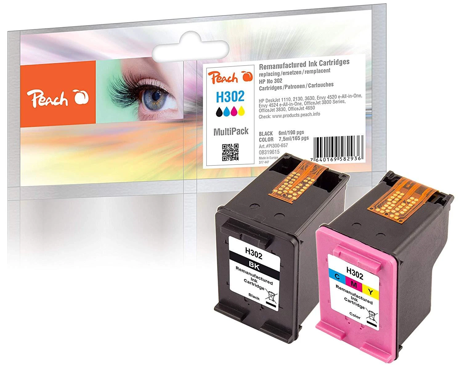 Peach rašalo kasetė „SparPack HP“ Nr. 302 spausdinimo galvutė – PI300-657