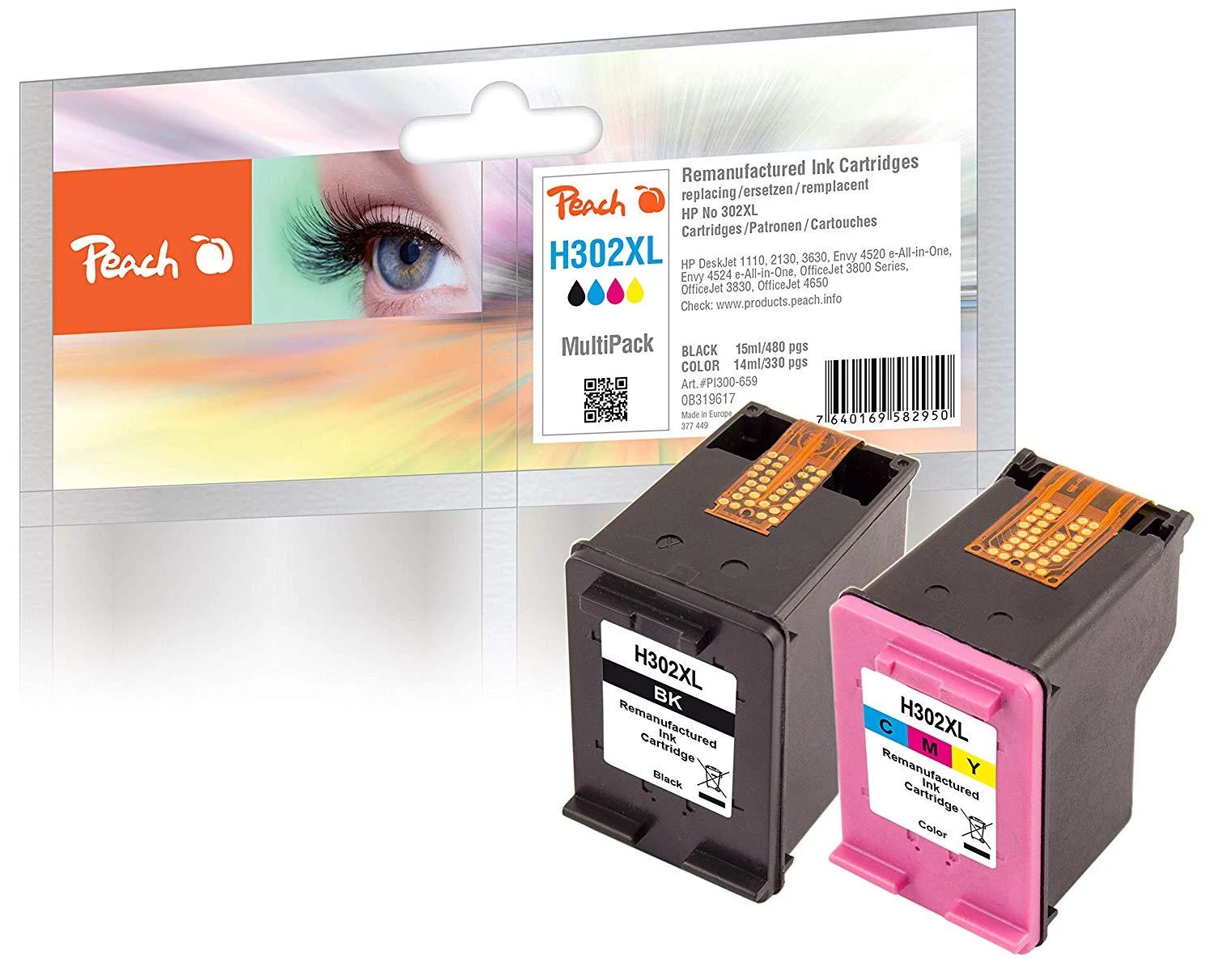 „Tusz Peach“ spausdinimo galvučių rinkinys HP Nr. 302XL komplektas - PI300-659