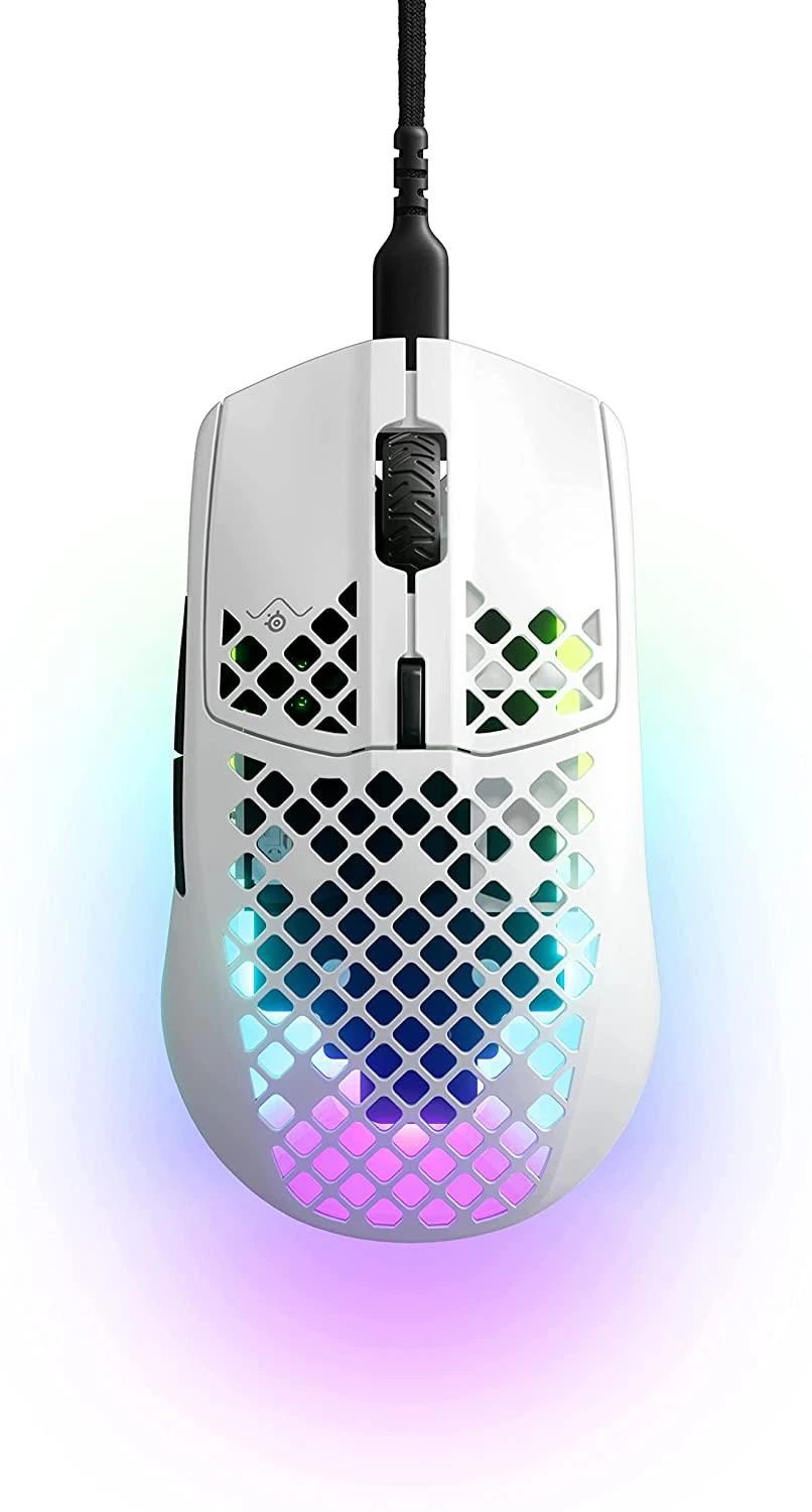 Žaidimų pelė SteelSeries Aerox 3 Snow 2022, Baltos spalvos