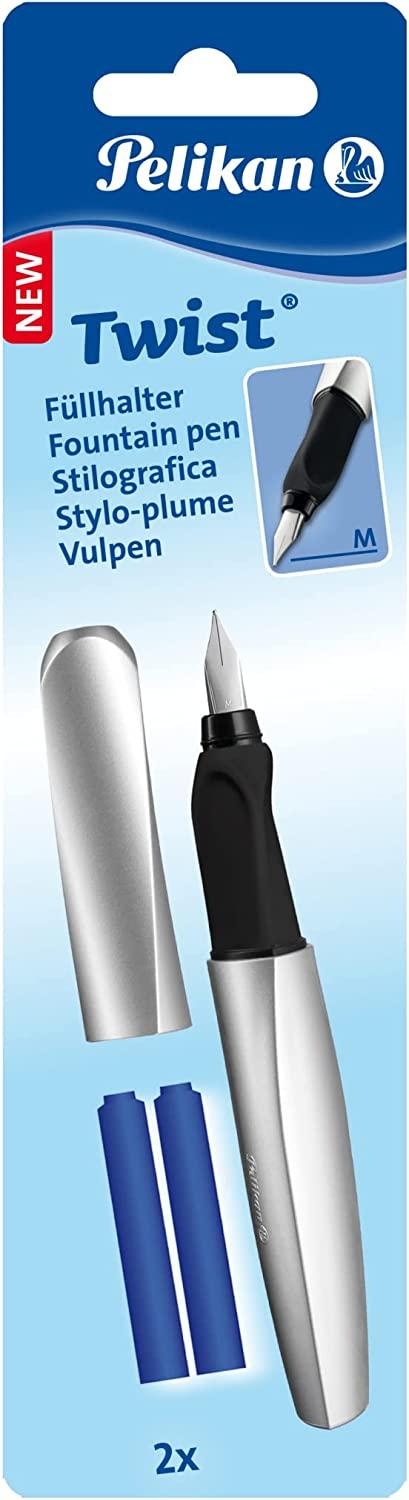 Pelikan Plunksnakotis TWIST P457M sidabrinis + 2kapsulės bls
