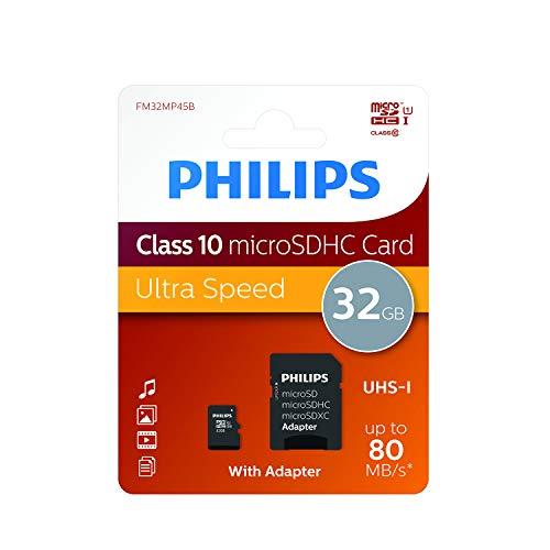 Atminties kortelė „Philips Micro SDHC“ kortelė 32 GB, 10 klasės UHS-I U3, įsk. Adapteriai