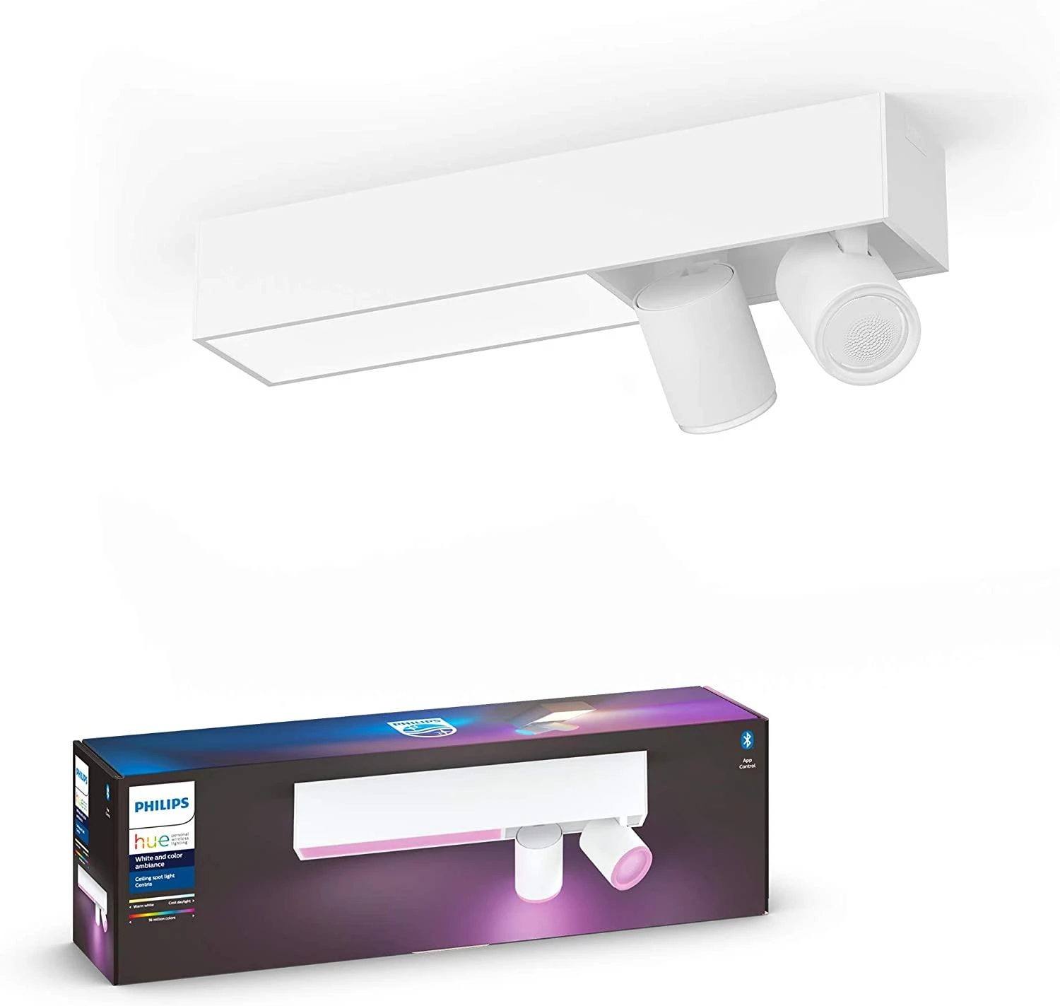 Lubinis šviestuvas Philips Hue Centris 2 taškų baltas specialios formos BT
