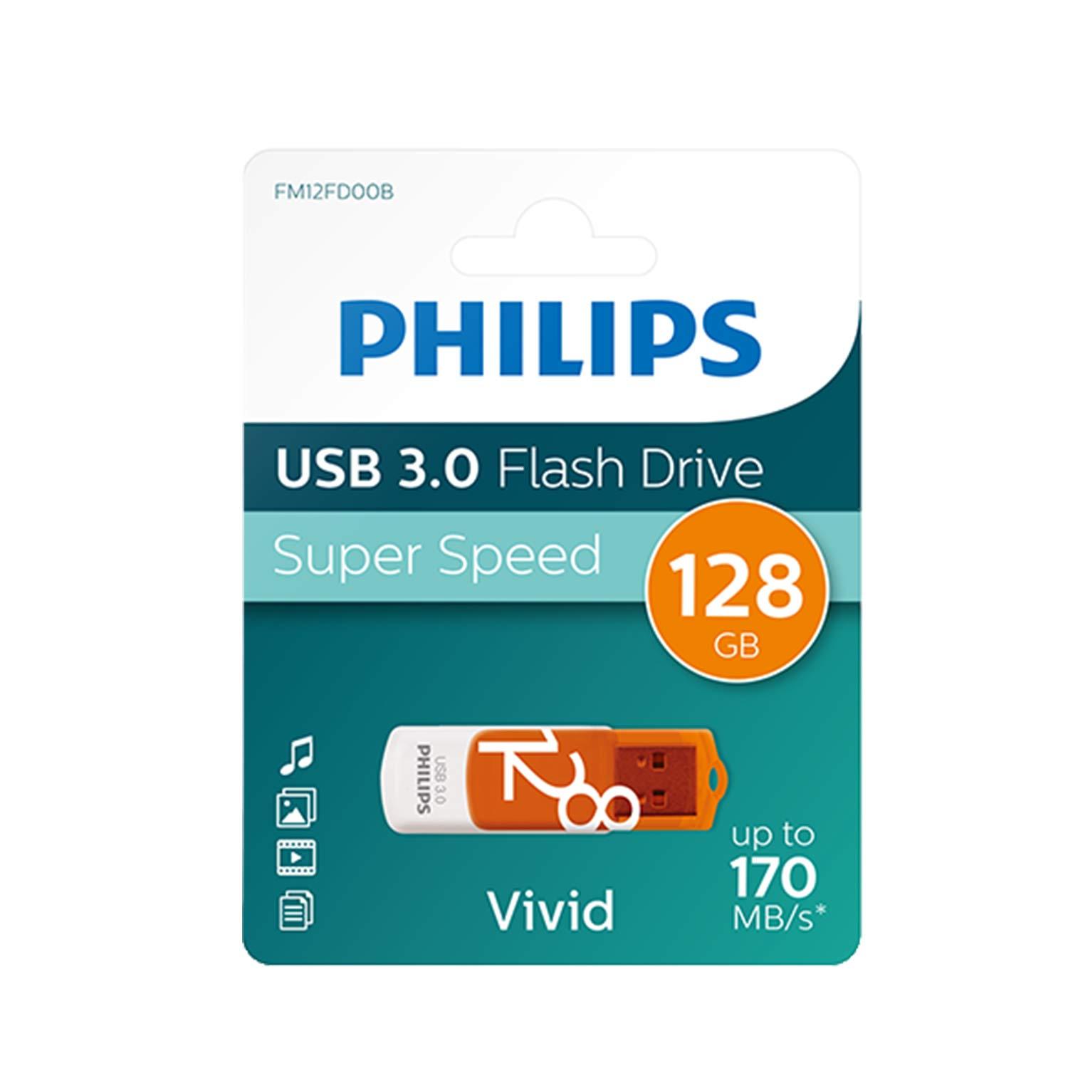 Oranžinė atmintinė Philips USB 3.0 128GB Vivid Edition Sunrise Oranžinė