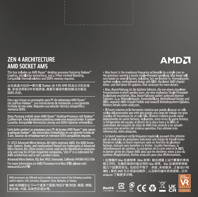 AMD Ryzen™ 9 7900X stalinio kompiuterio procesorius | 64MB | 170W | 100-100000589WOF