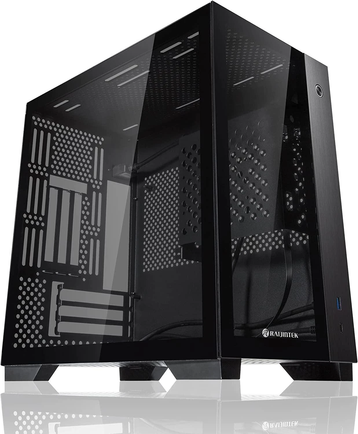 Raijintek PAEAN MINI Mini-ITX dėklas, grūdintas stiklas - juodas