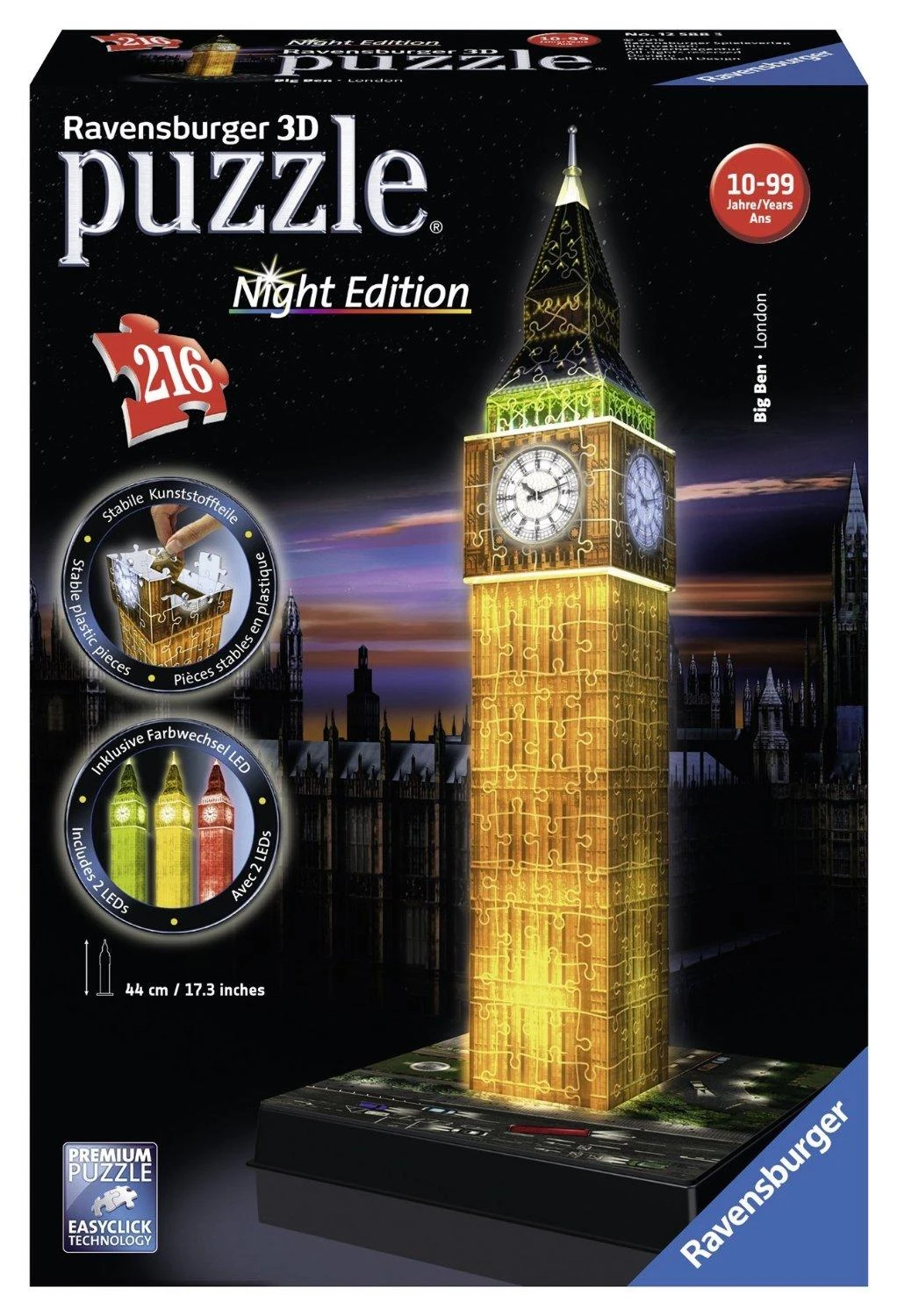 Ravensburger "3D" Dėlionė 216 vnt. - Vestminsterio laikrodžio bokštas (Big Ben)