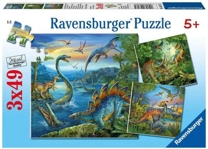 Ravensburger Dėlionė 3x49 vnt. - Dinozaurai