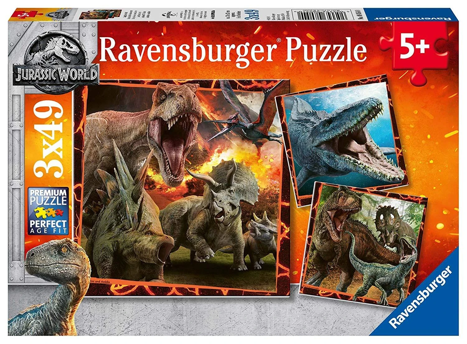 Ravensburger Dėlionė 3x49 vnt. - Juros periodo pasaulis (Jurassic World)