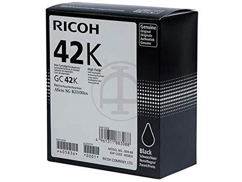 Ricoh 405836 rašalo kasetė (gelis) juoda GC 42K didelės talpos 10 000S.