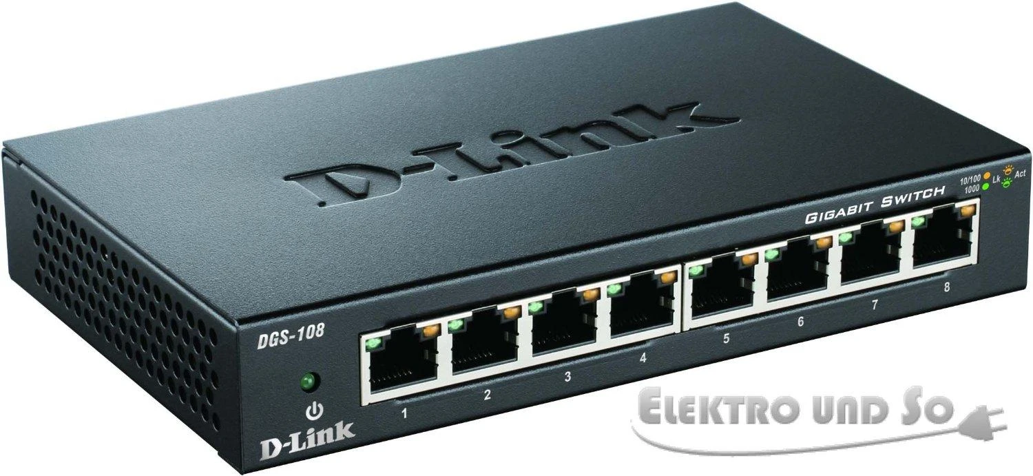 Šakotuvas D-Link DLINK DGS-108/E 8 prievadų Gigabit jungiklis