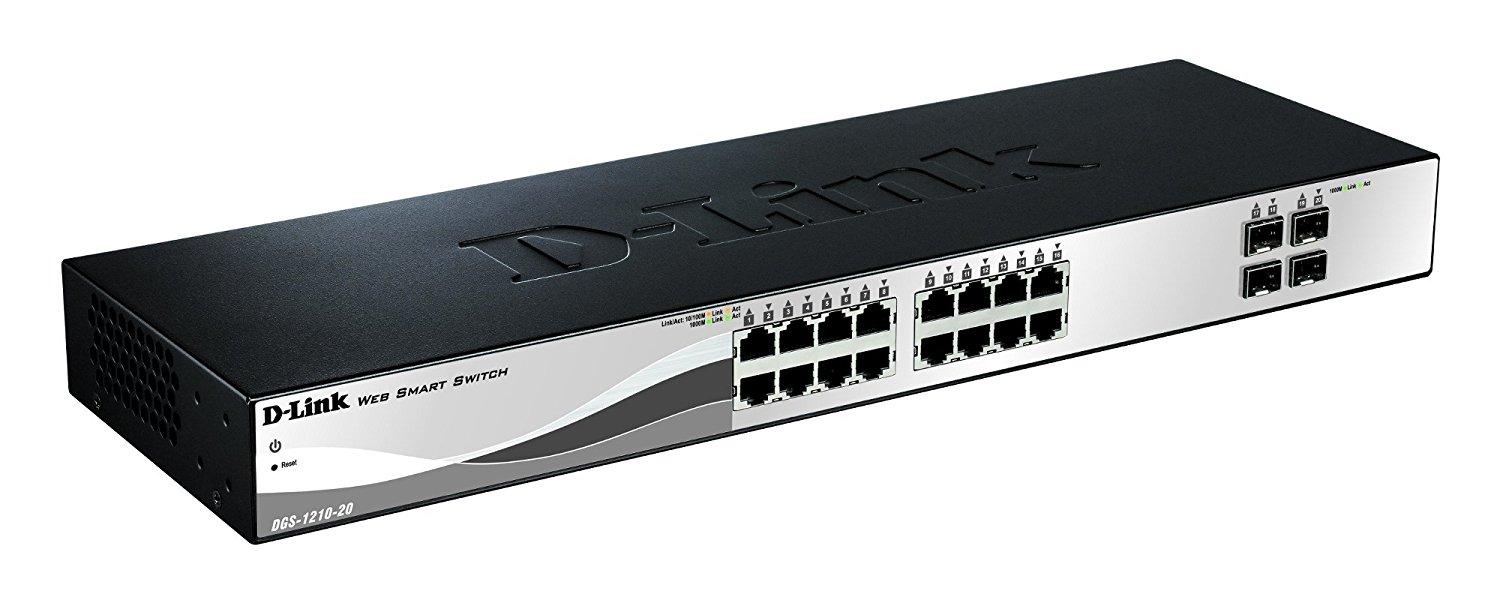 Šakotuvas Komutatorius D-Link DGS-1210-20 (16x 10/100/1000Mbps)