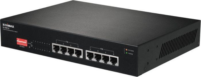 Šakotuvas Edimax Switch GS-1008P V2 Nevaldomas, Montuojamas ant stovo, 1 Gbps (RJ-45) jungtys kiekis 8, PoE+ jungtys kiekis 8, Maitinimo tipas Vienvietis