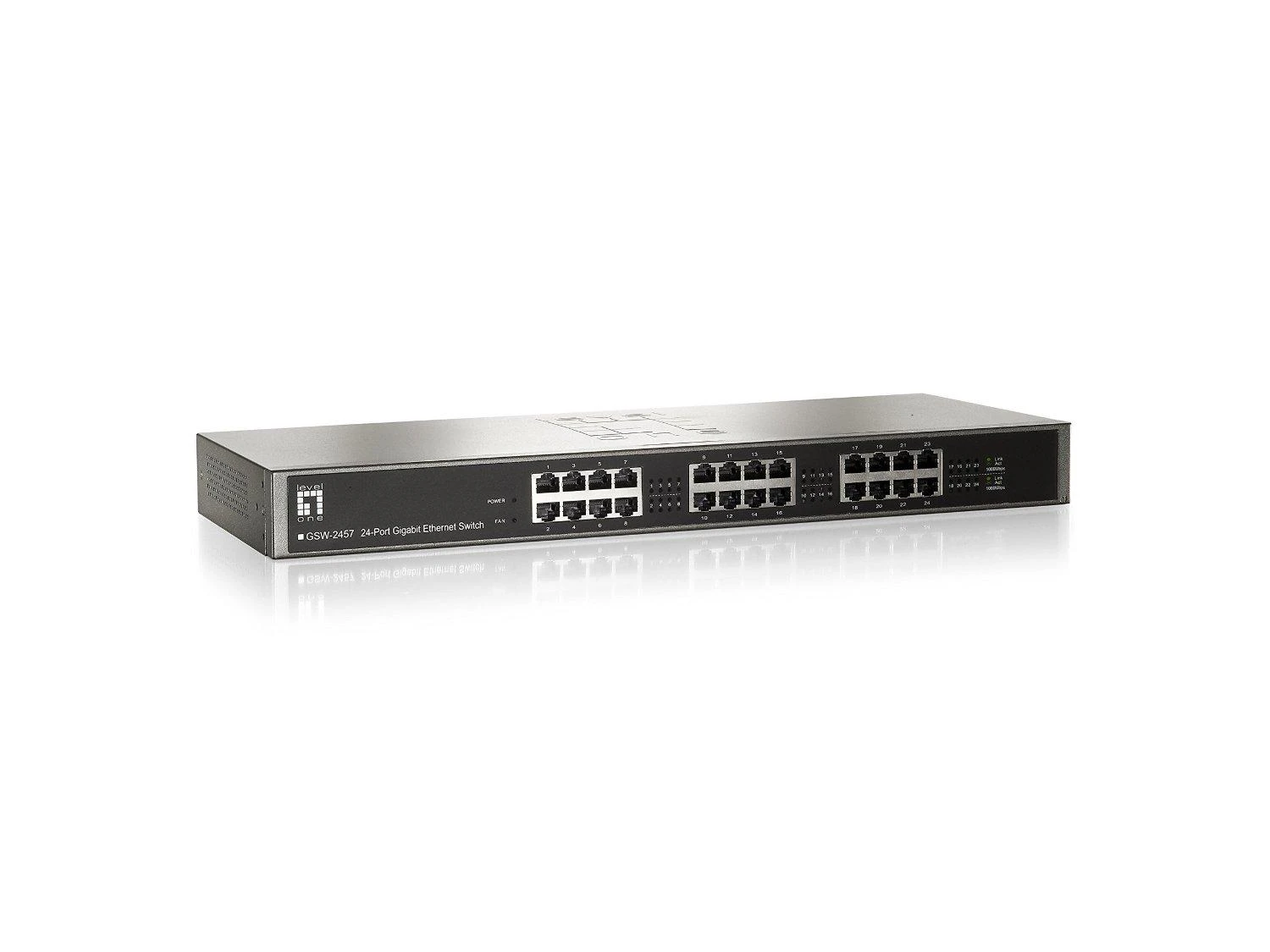 Šakotuvas Level One Lenovo LevelOne GSW-2457 tinklo komutatorius Ne-valdomas Gigabit Ethernet (10/100/1000) Juoda