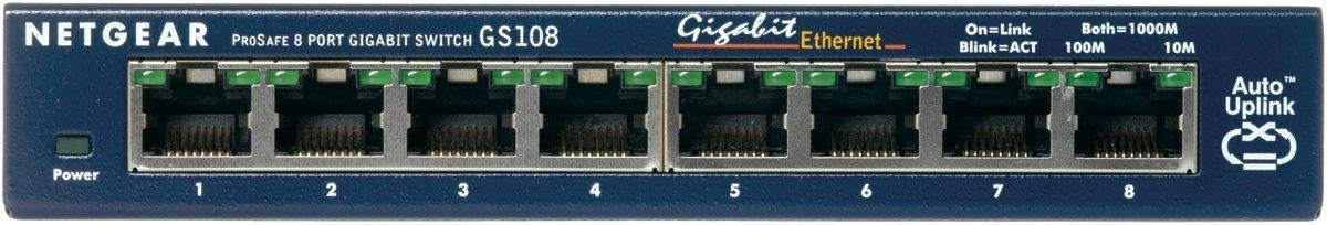 Šakotuvas Netatmo Netgear Switch GS108GE Nevaldomas, Stalinis kompiuteris, 1 Gbps (RJ-45) jungtys kiekis 8, Maitinimo tipas Išorinis