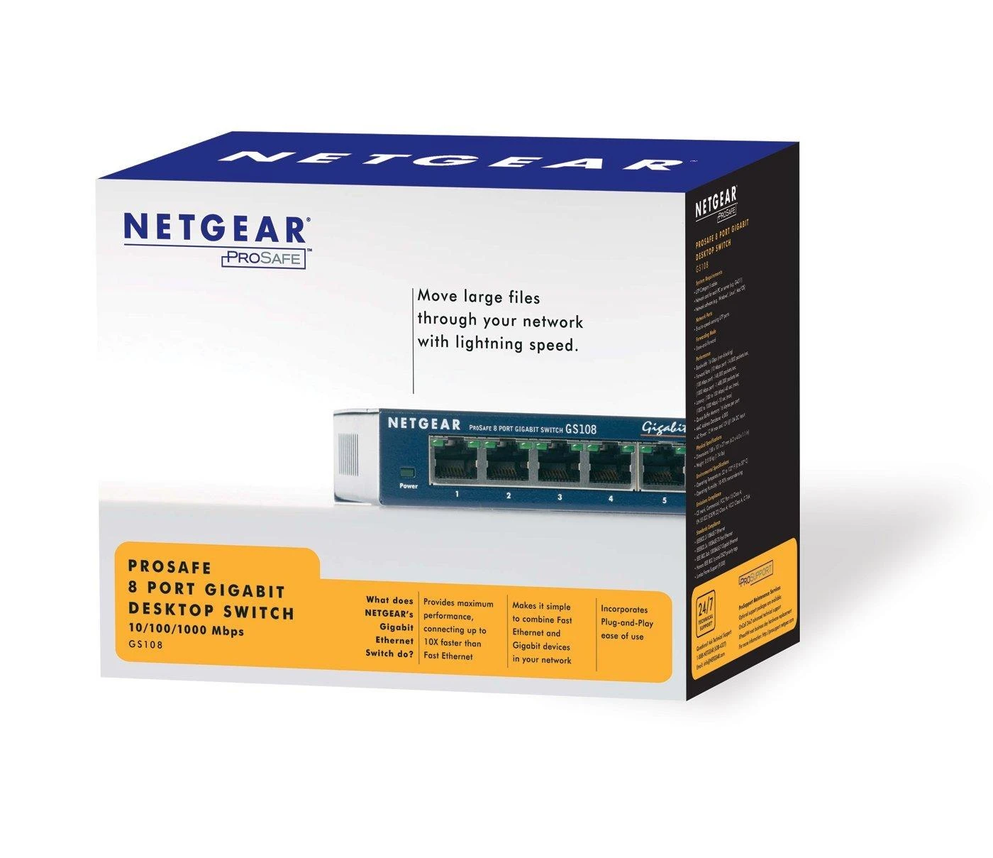 Šakotuvas Netatmo Netgear Switch GS108GE Nevaldomas, Stalinis kompiuteris, 1 Gbps (RJ-45) jungtys kiekis 8, Maitinimo tipas Išorinis
