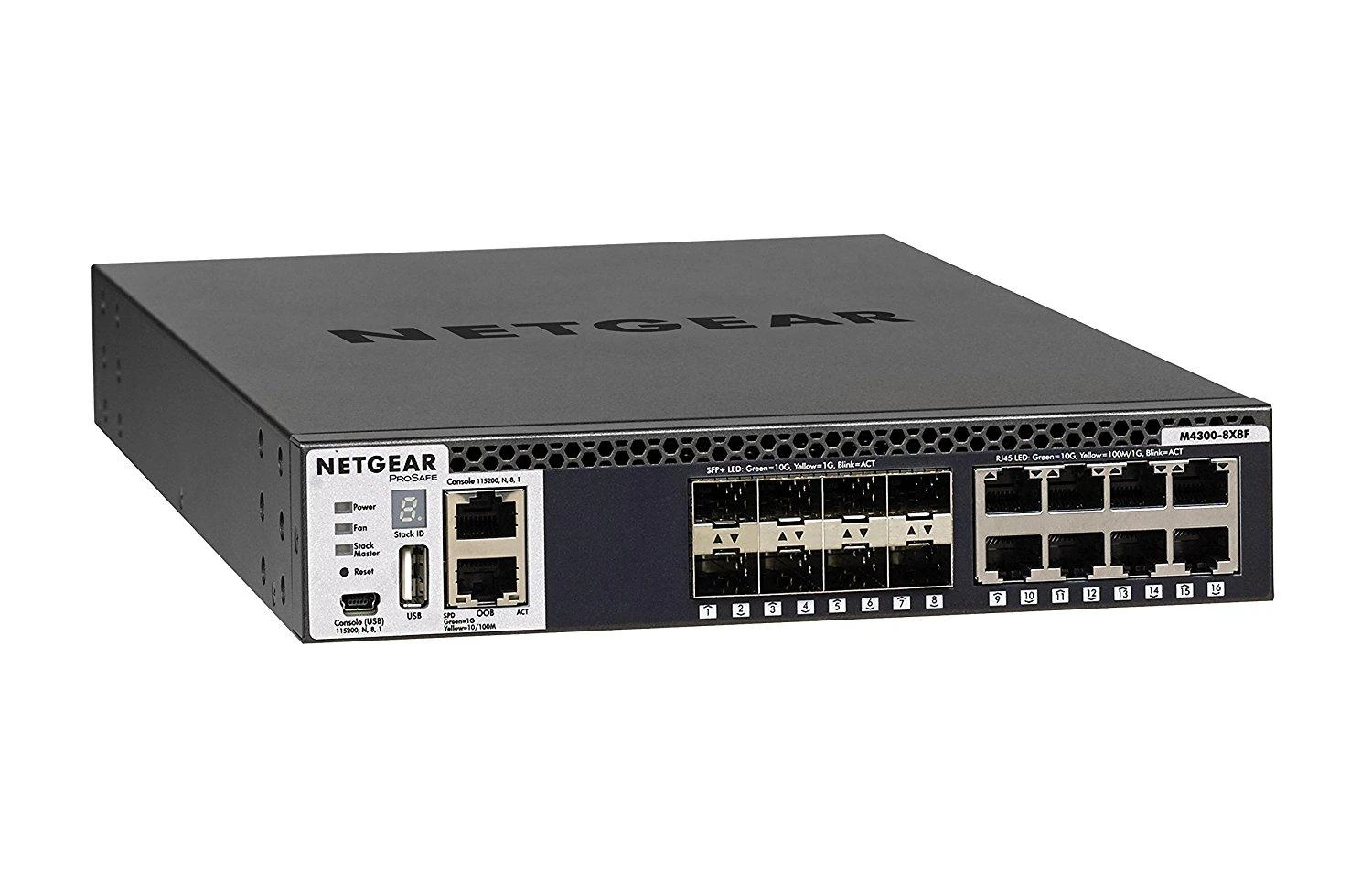 Šakotuvas Netgear Switch M4300-8X8F (XSM4316S-100NES) Valdomas L3, Montuojamas ant stovo, 10 Gbps (RJ-45) jungtys 8, SFP+ jungtys 8, Maitinimo tipas Vienvietis
