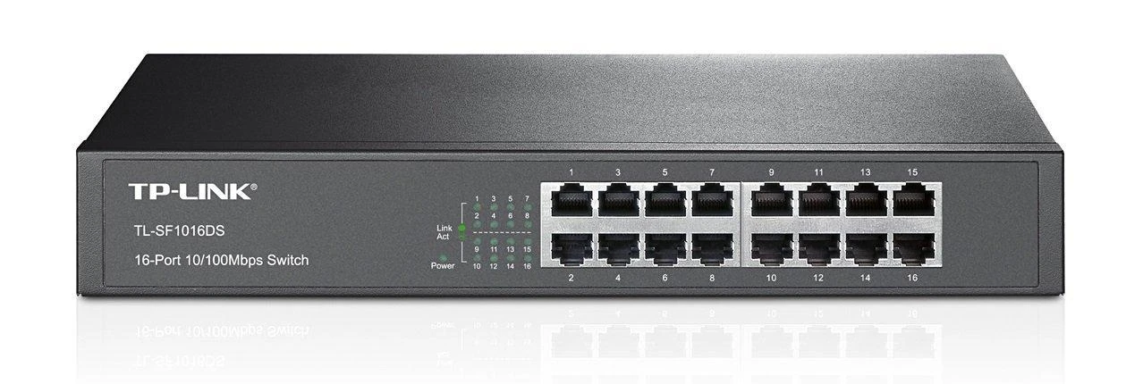 Šakotuvas TP-LINK 16port 10/100M Switch Plieninis dėklas