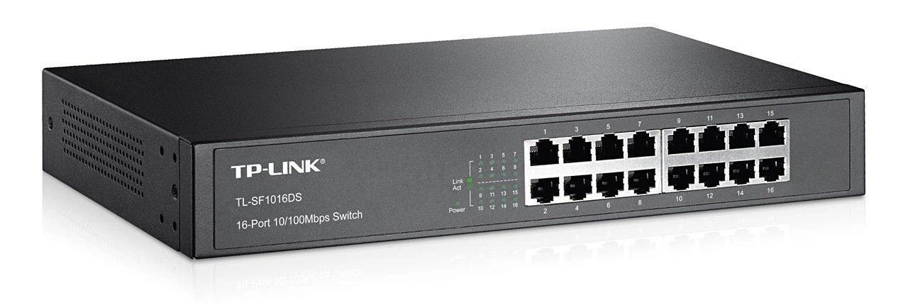 Šakotuvas TP-LINK 16port 10/100M Switch Plieninis dėklas