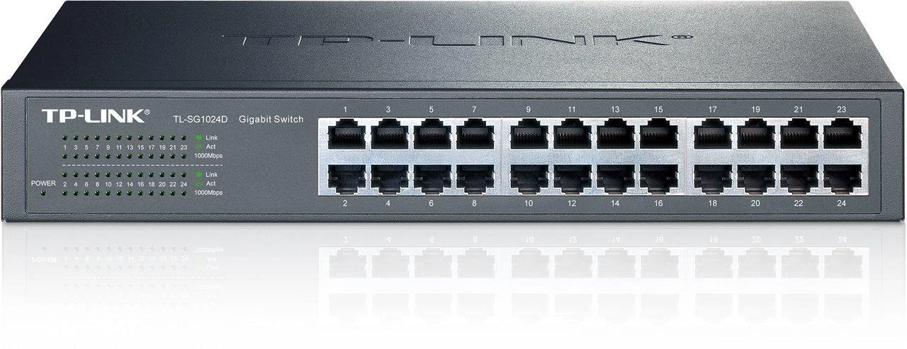 Šakotuvas TP-LINK 24 prievadų gigabito ECO komutatorius, 19 colių