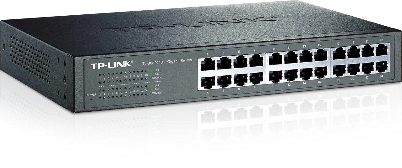 Šakotuvas TP-LINK 24 prievadų gigabito ECO komutatorius, 19 colių