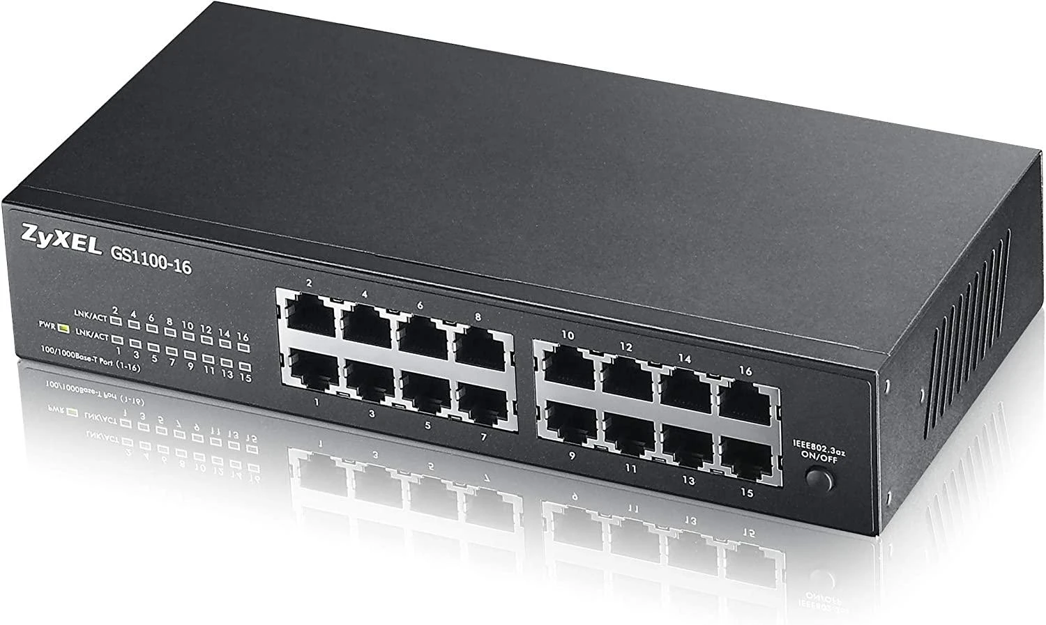 Šakotuvas ZYXEL GS1100-16 16 PORT GIGABIT UNMANAGED SWITCH V3 (5Y WARRANTY)