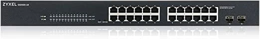 Šakotuvas ZYXEL GS1900-24 V2, 24-PORT GBE L2 SMART SWITCH, RACKMOUNT, FANLESS (5Y WARRANTY)