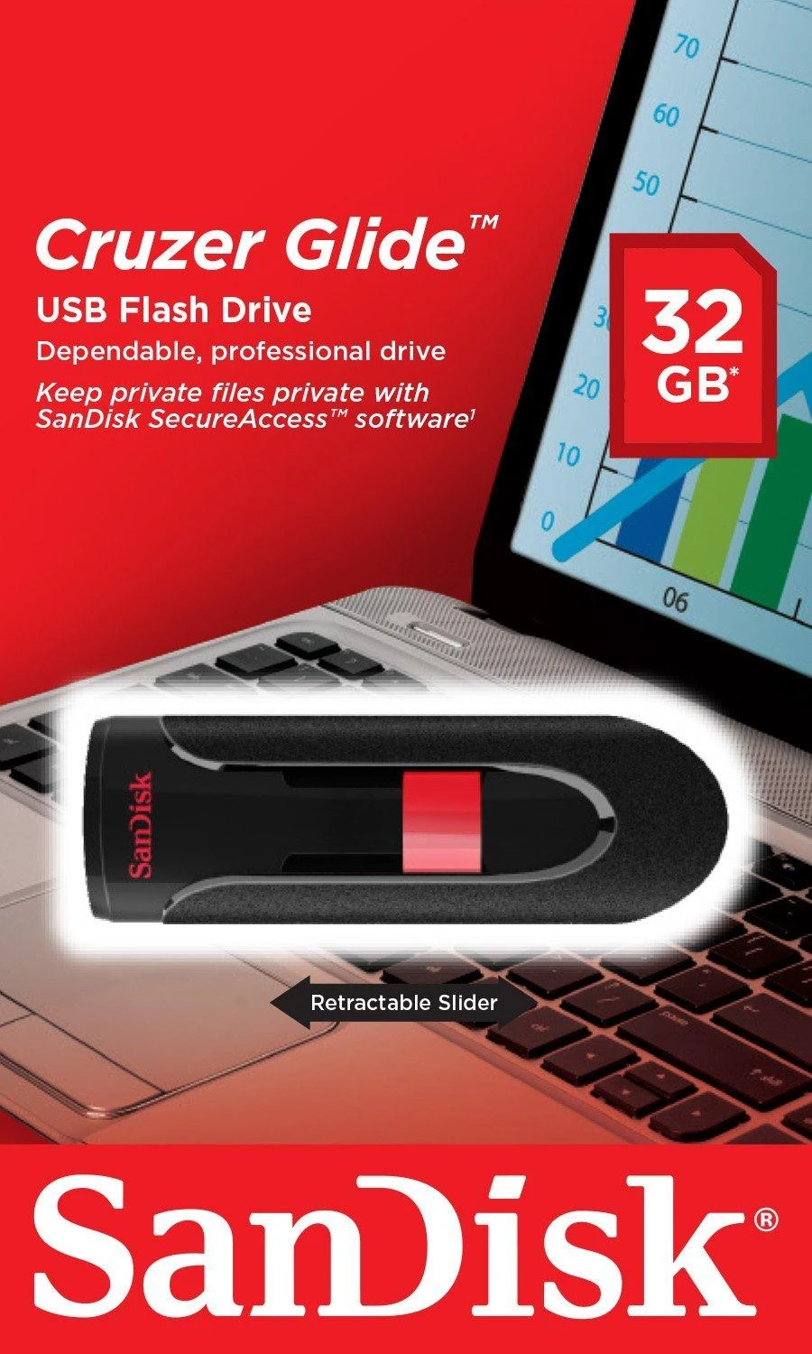 USB laikmena SanDisk Cruzer Glide 32GB