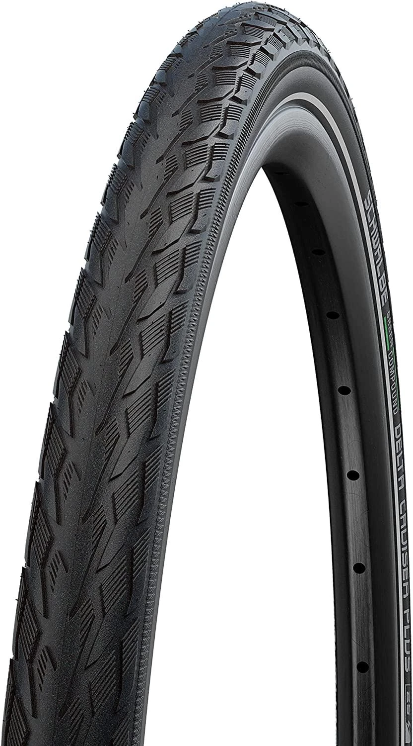 Padanga 28" Schwalbe Delta Cruiser Plus HS 431 Active Wired 40-622 / 28x1.50 Juodas-Reflex