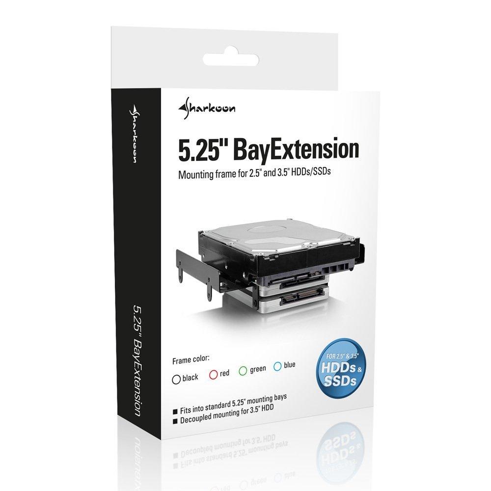 „Sharkoon“ adapteris nuo 5,25 colio iki 4 x 2,5 colio juodas (4044951013319)