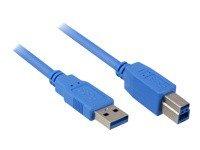 Sharkoon 1m - USB3.0-A/USB3.0-B - 1 m - USB A - USB B - USB 3.2 Gen 1 (3.1 Gen 1) - Male/Male - Juodas