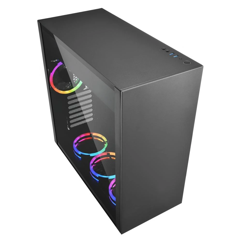Sharkoon PURE STEEL RGB, Tower-case - juodas, gehrtetes Glas