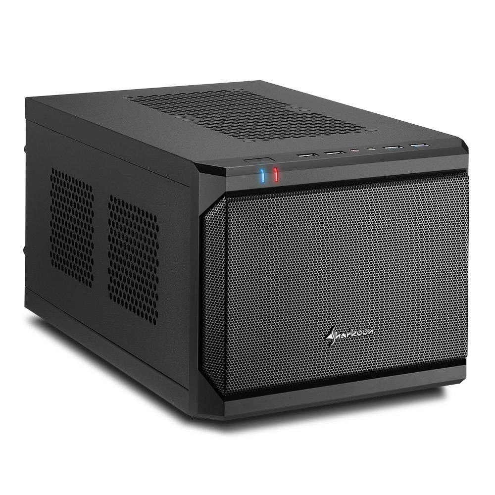 Sharkoon QB One Juodas - Midi/Minitower ITX, Mini-ITX 3,5 - PC-/Server įkroviklis Khler - USB, USB 2.0, USB 3.0