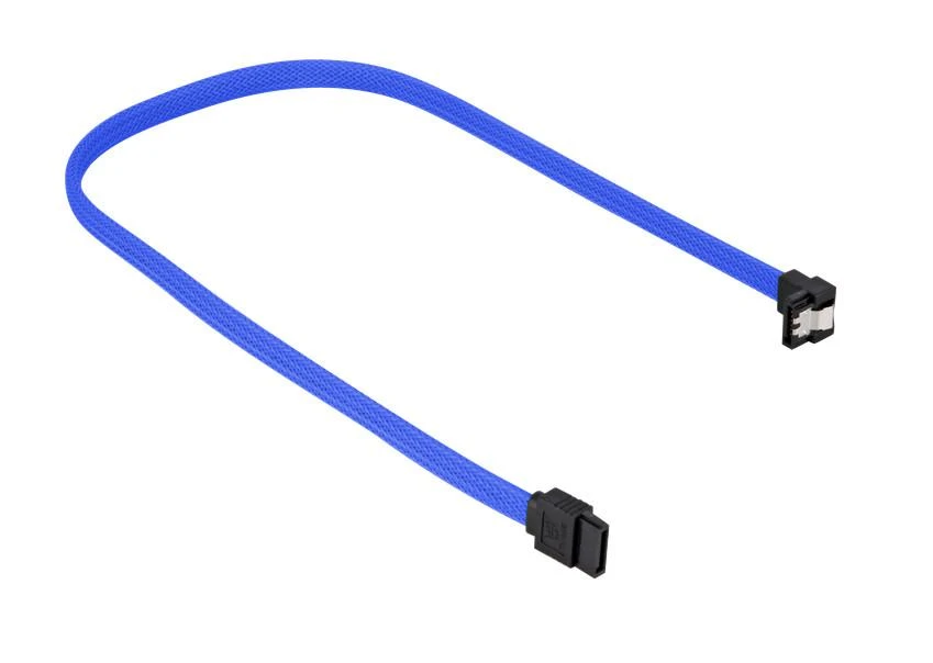 Sharkoon Sata III Kabelis 90° sleeve (blau, 30 cm)