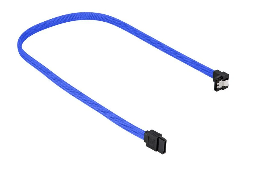Sharkoon Sata III Kabelis 90° sleeve (blau, 45 cm)