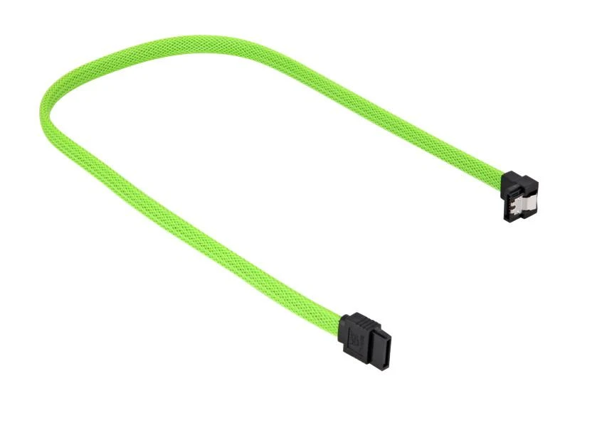 Sharkoon Sata III Kabelis 90° sleeve (grün, 30 cm)