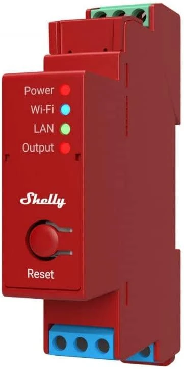 Shelly PRO 1PM išmanioji 1 kanalo relė valdoma Wifi LAN ar Bluetooth montuojama ant DIN bėgelio