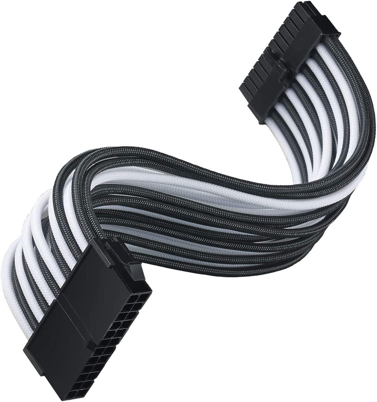 SilverStone ATX 24-Pin-Cable, 300mm - juodos spalvos/baltos spalvos