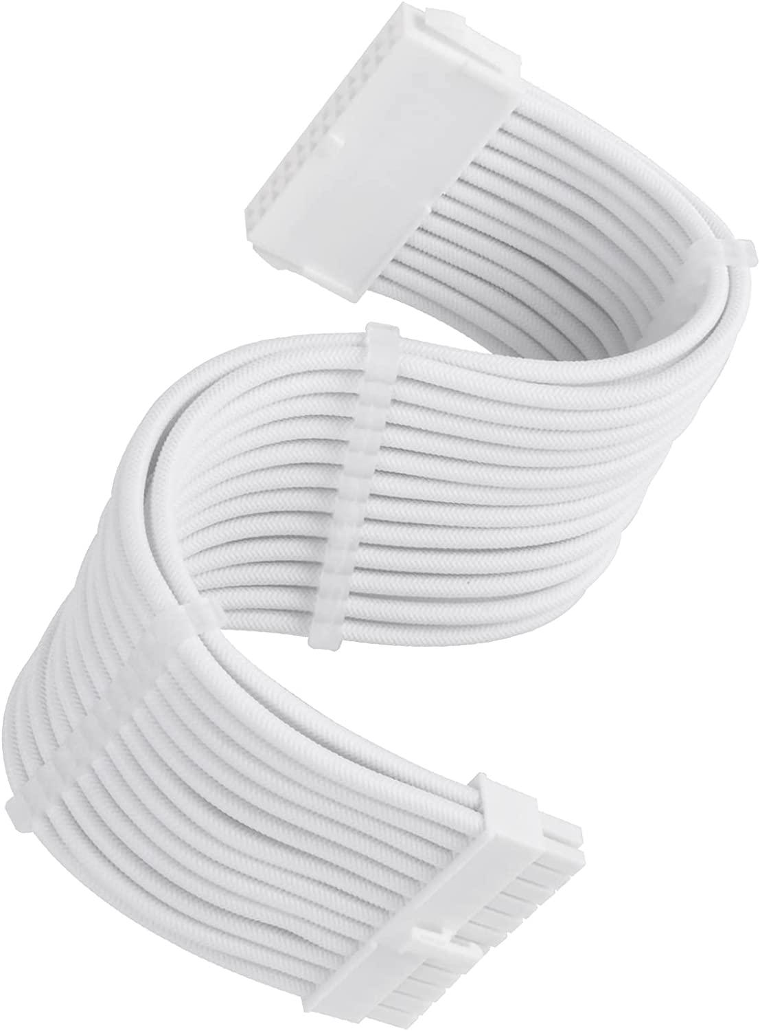 SilverStone maitinimo ilgintuvas SST-PP07E-MBW-V2, 24 kontaktų ATX (baltas, 30 cm)