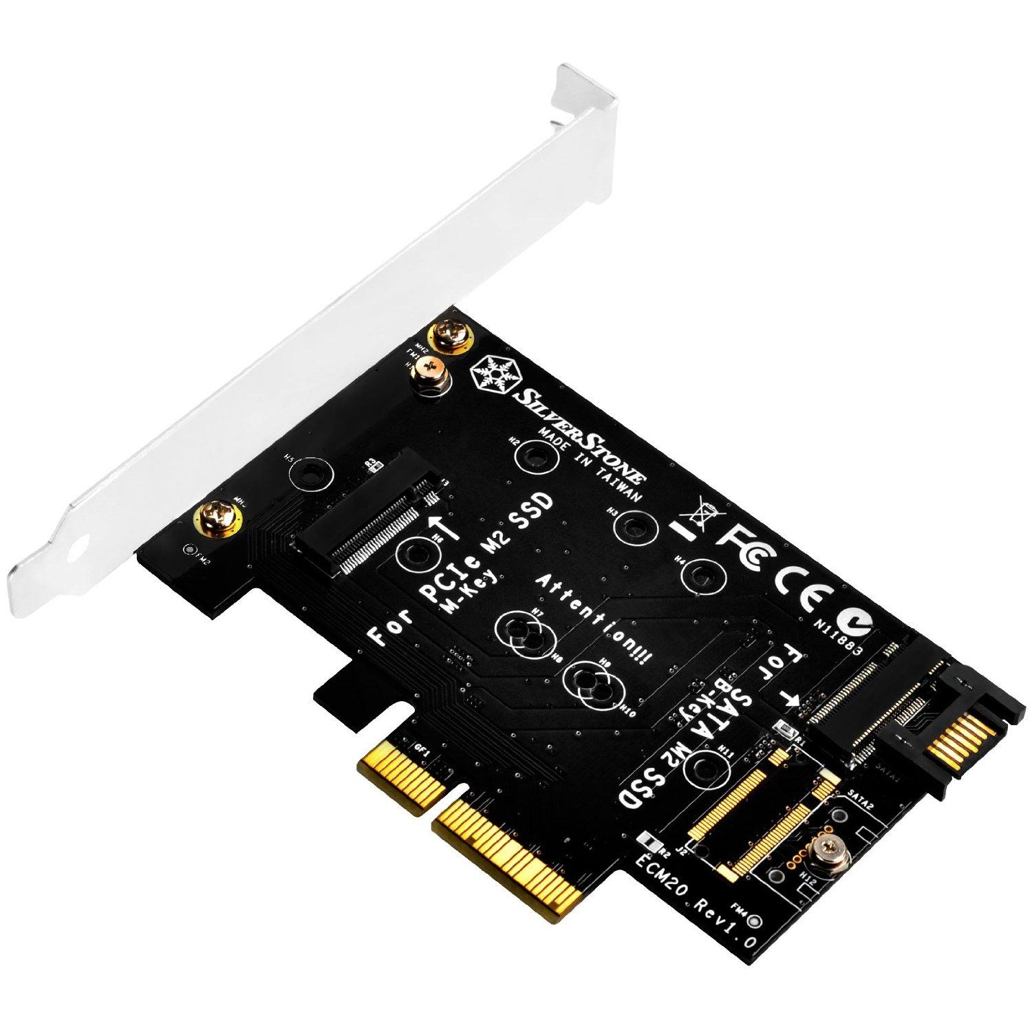 SilverStone PCIe 3.0 x4 valdiklis – M.2 M klavišas + M.2 B klavišas (SST-ECM20)