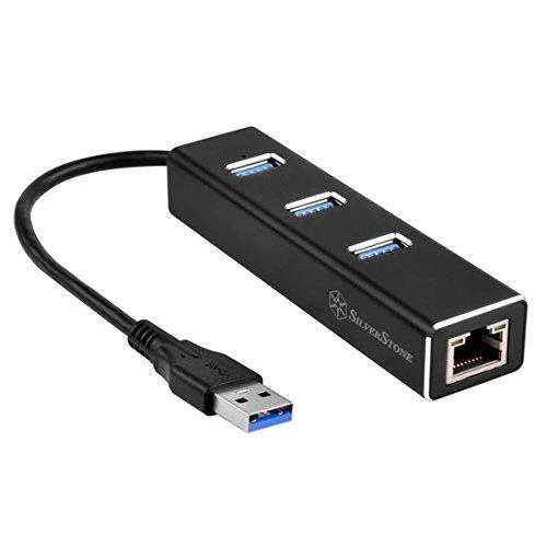 SilverStone EP04 3 prievadų USB ir Gigabit Ethernet šakotuvas juodas