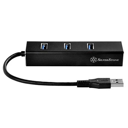 SilverStone EP04 3 prievadų USB ir Gigabit Ethernet šakotuvas juodas