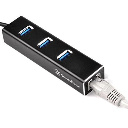 SilverStone EP04 3 prievadų USB ir Gigabit Ethernet šakotuvas juodas