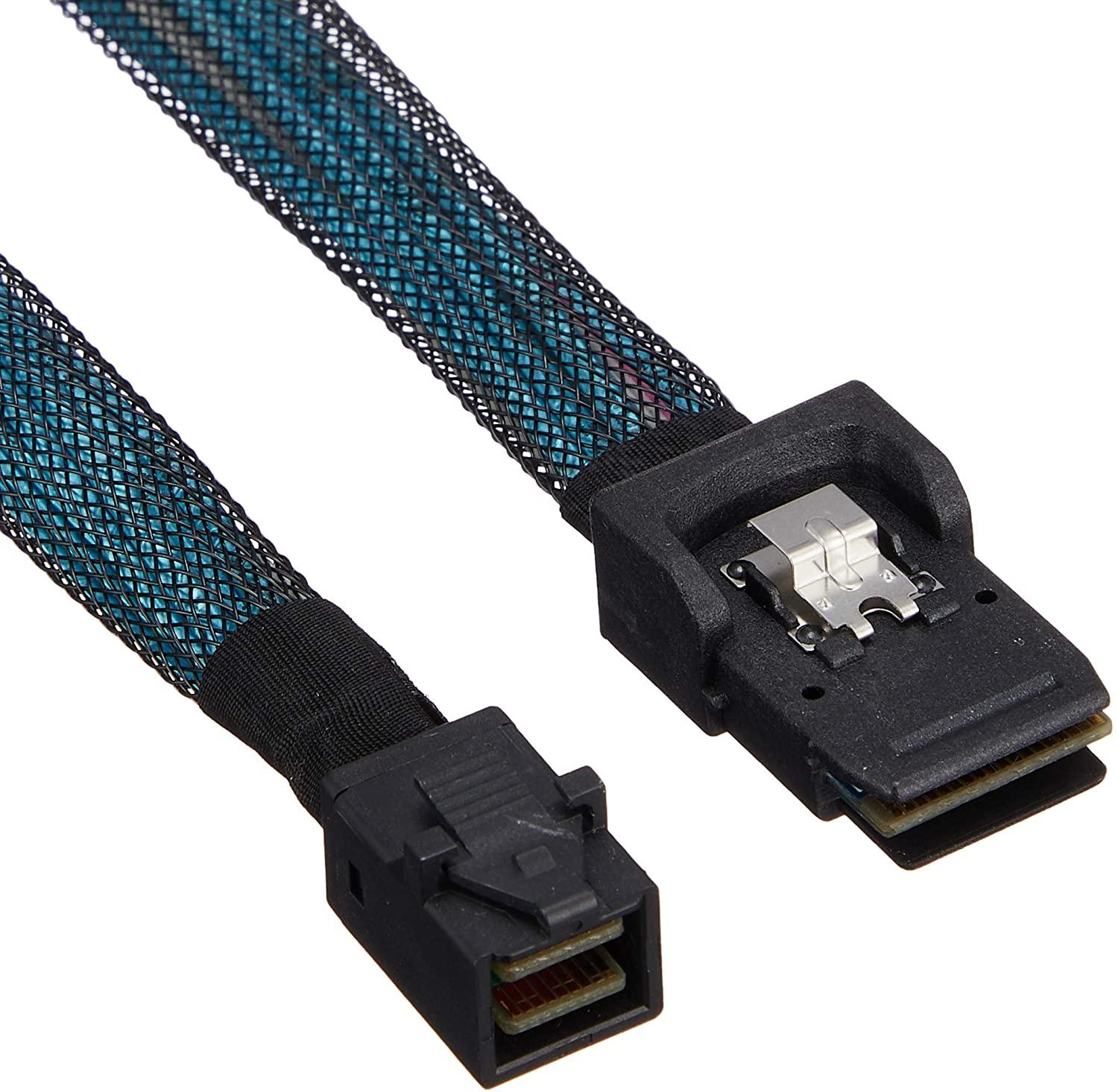 „SilverStone SST-CPS06“ – vidinis „Mini SAS HD SFF8643 36 kontaktų“ į „SFF8087“ kabelis, 60 cm