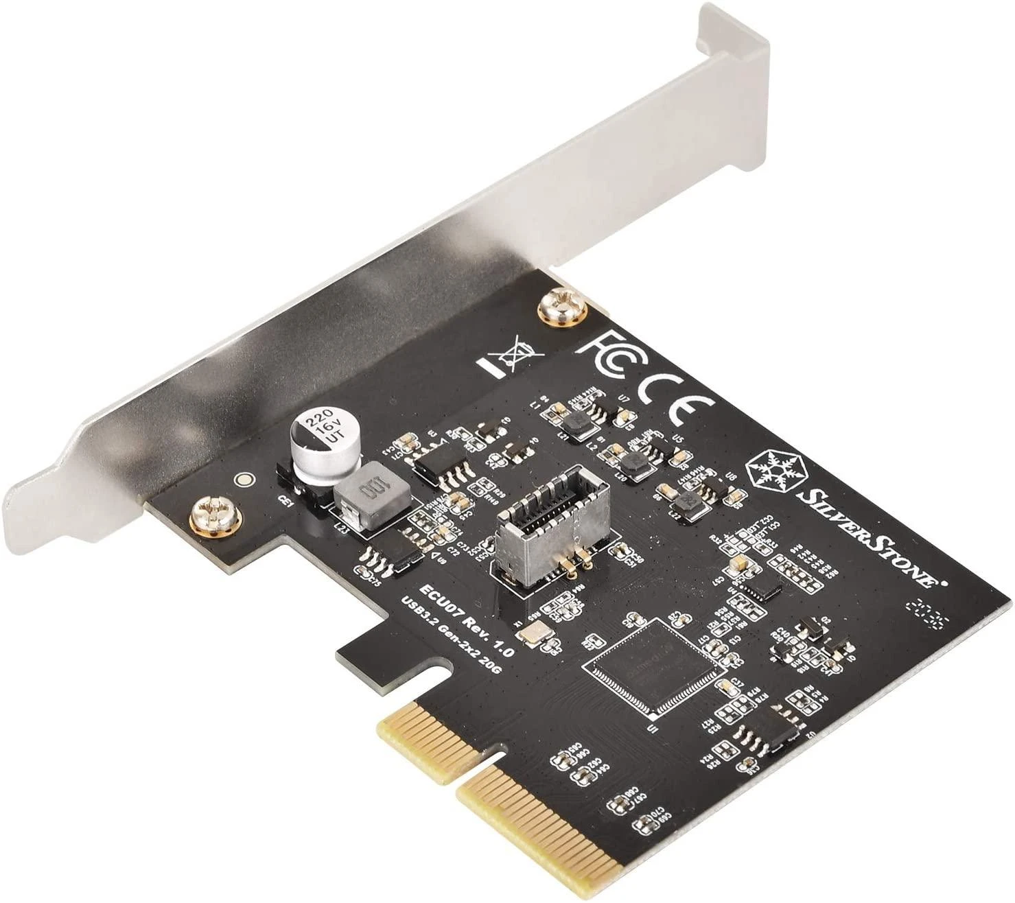 Kontroler SilverStone PCIe 3.0 x4 - 20-pin USB 3.2 Gen 2x2 (SST-ECU07)