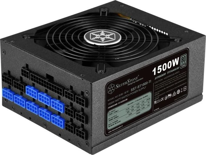 „SilverStone SST-ST1500-TI v2.0 Strider“ maitinimo šaltinis 80 PLUS Titanium, modulinis - 1500 vatų