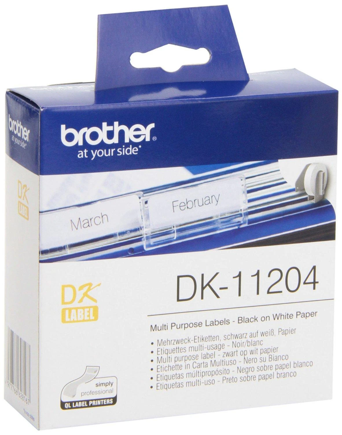 Brother Brolis | DK-11204 Universalios etiketės | Baltas | DK | 17mm x 54mm