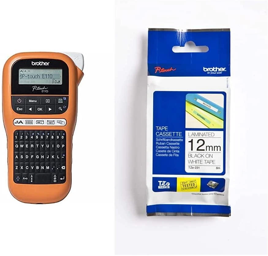 Spausdintuvas Brother PT-E110VP - QWERTY - TZe - Tiesioginis terminis - 180 x 180 DPI - 20 mm/sek - AAA